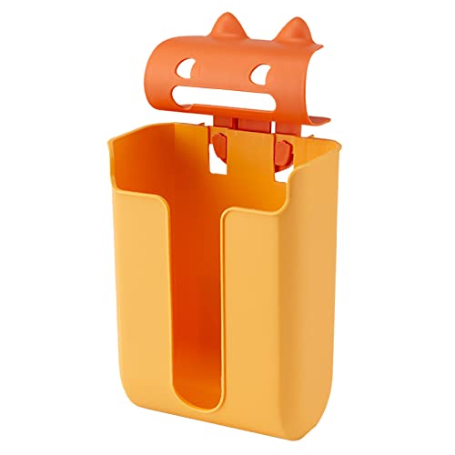 JOOTEN Wall Mounted Cartoon Trash Bag Holder - Kitchen & Shopping Bag Organizer with Yellow Middle Opening - Perfect for Pantry, Bathroom, Laundry Room & Garage Storage