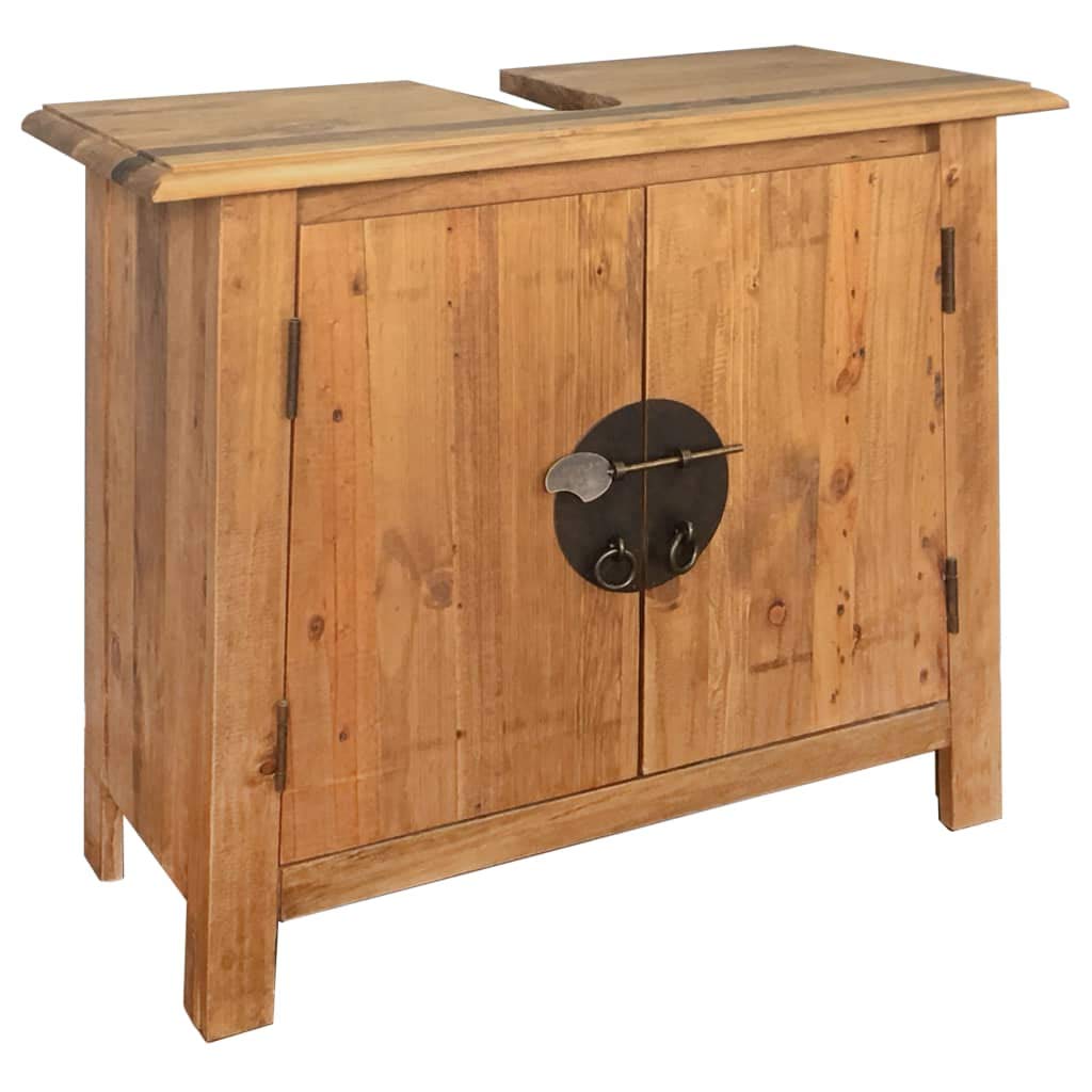 SKM Solid Recycled Pinewood Bathroom Furniture Set - Modern Vanity & Storage for Small Bathrooms, Powder Rooms & Apartments