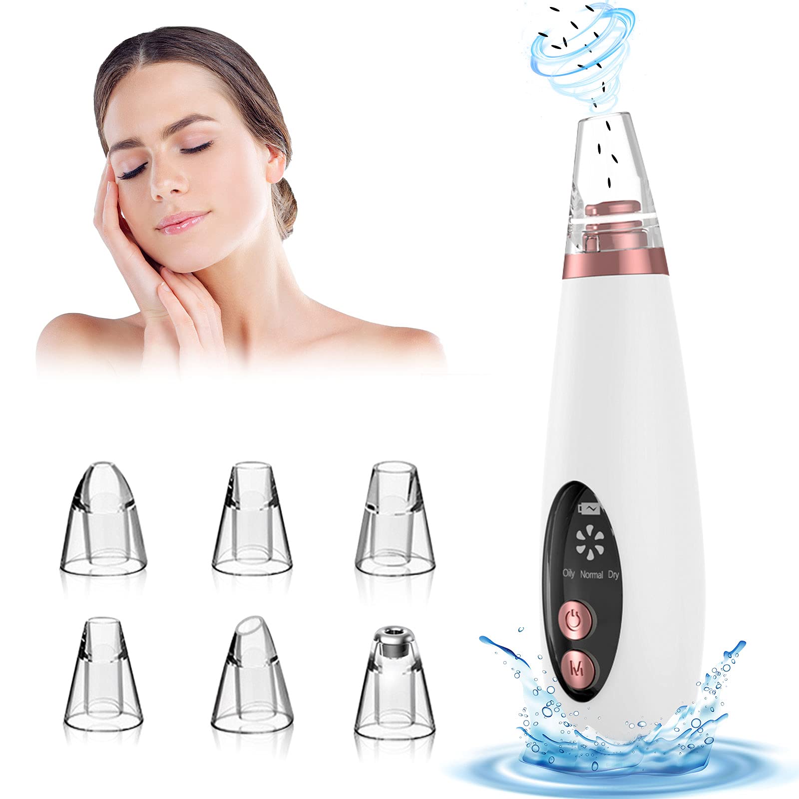 Blackhead Remover Pore Vacuum - 3 Modes, 5 Probes, USB Rechargeable for Clear Skin