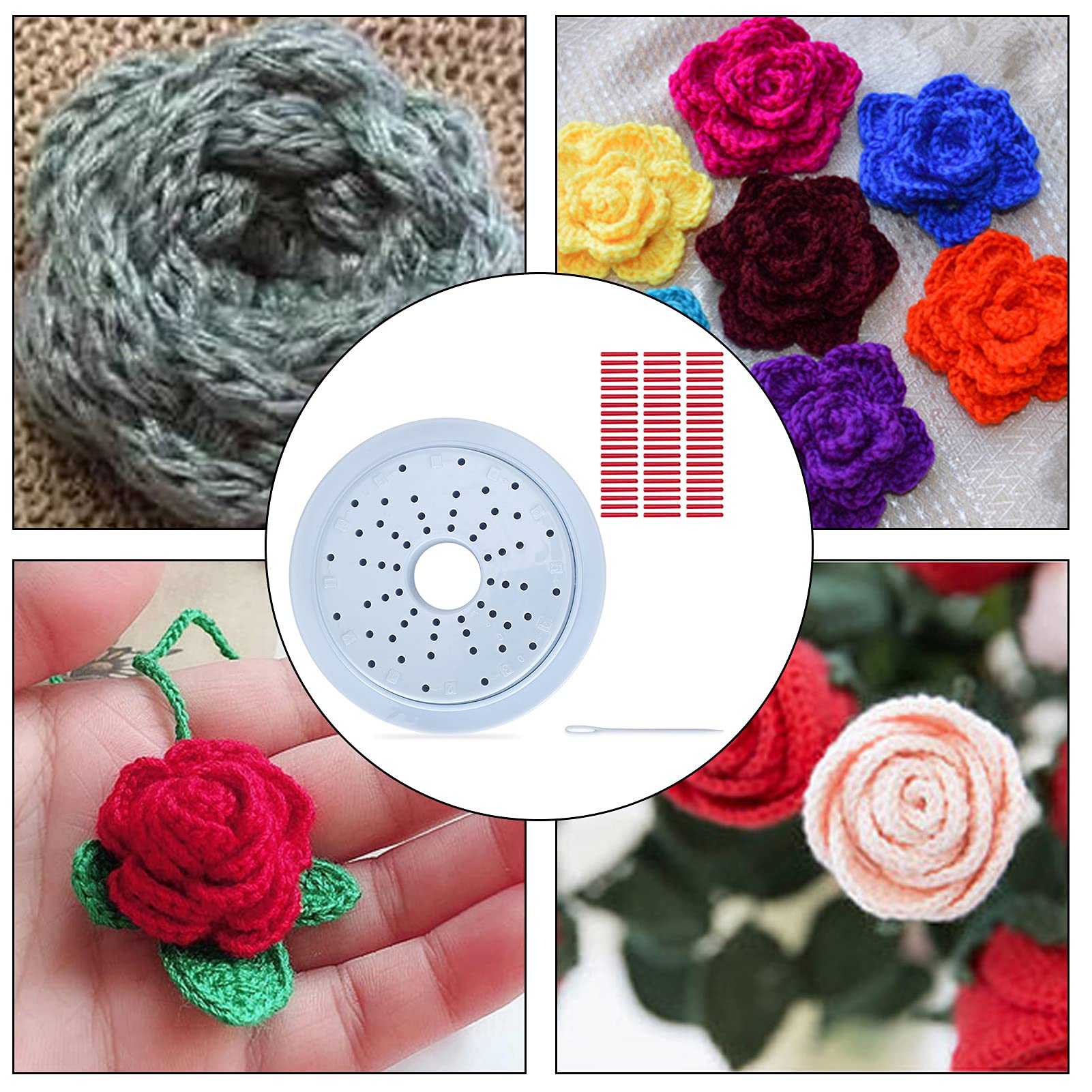Flower Knitting Loom Kit - DIY Round Weaving Loom Set with Hook Needle & Pompom Maker for Wool Yarn Crafts | Perfect for Handmade Scarves, Hats, and Home Decor Accessories