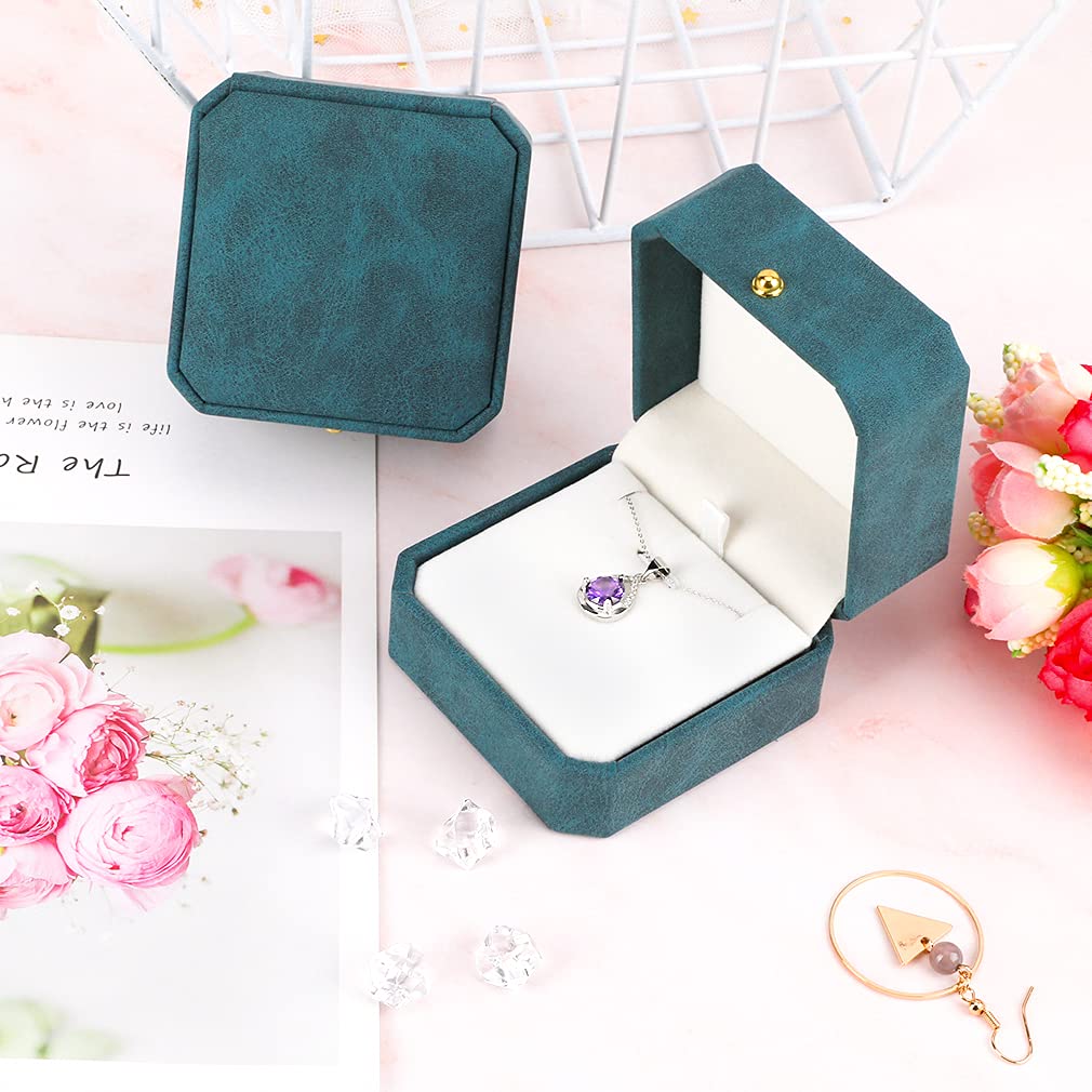 iSuperb Premium Leather Necklace Gift Box with Velvet Lining - Elegant Jewelry Storage Case for Engagement, Wedding & Proposal - Perfect for Ceremonies, Anniversaries & Romantic Gifts