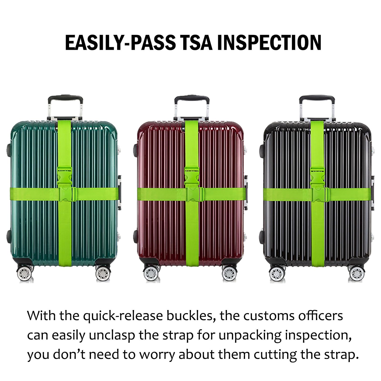 Heavy Duty Adjustable Luggage Straps for Suitcases, Uprights, Duffels & Travel Bags - 79
