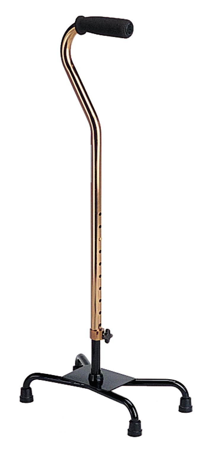Sturdy Large Base Quad Cane for Seniors & Mobility Support - Lightweight Aluminum Walking Cane with Non-Slip Rubber Tips - Ideal for Indoor/Outdoor Use, Recovery & Stability Assistance
