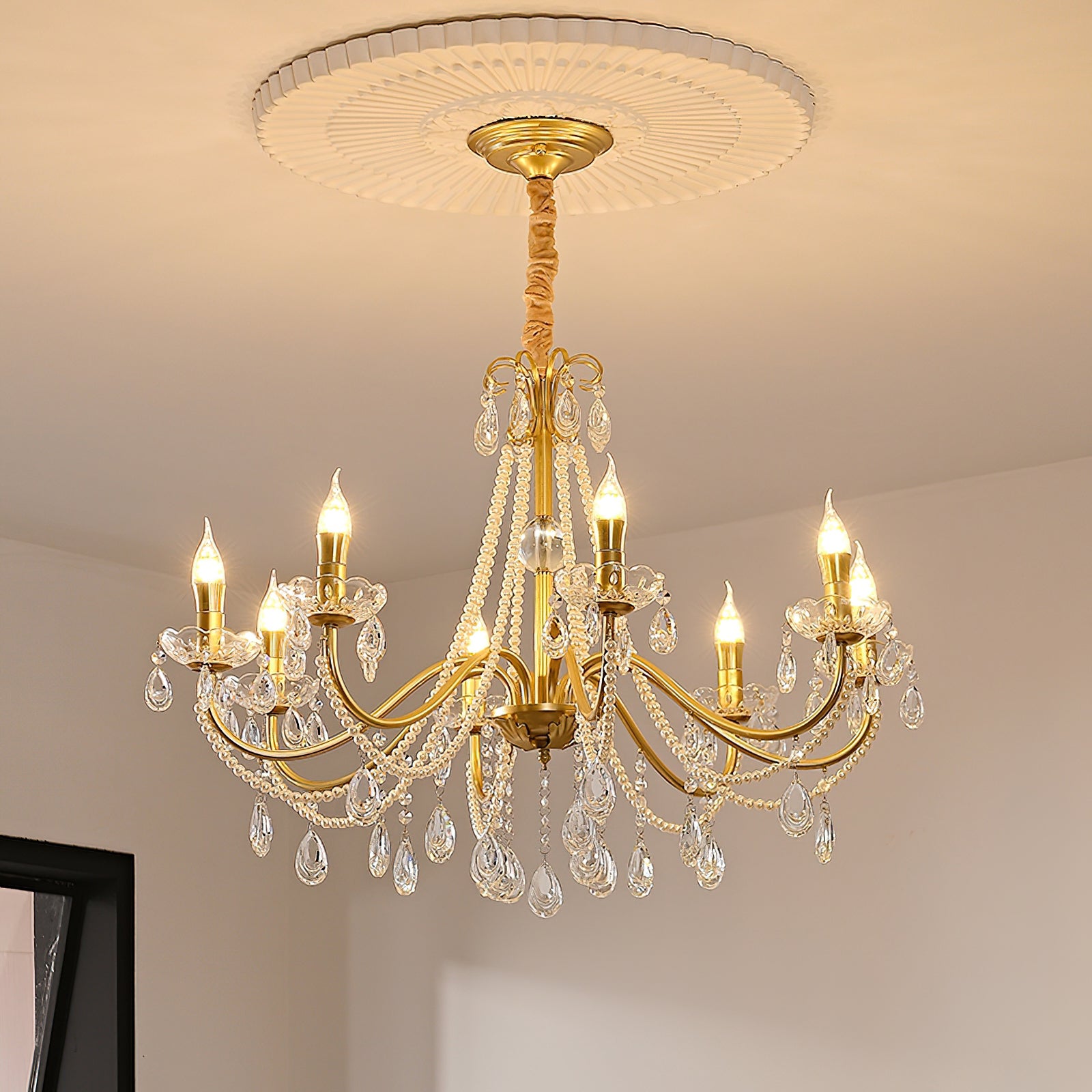 Elegant Allegri Crystal Chandelier - Modern Luxury Ceiling Light Fixture for Dining Room, Living Room & Bedroom Decor