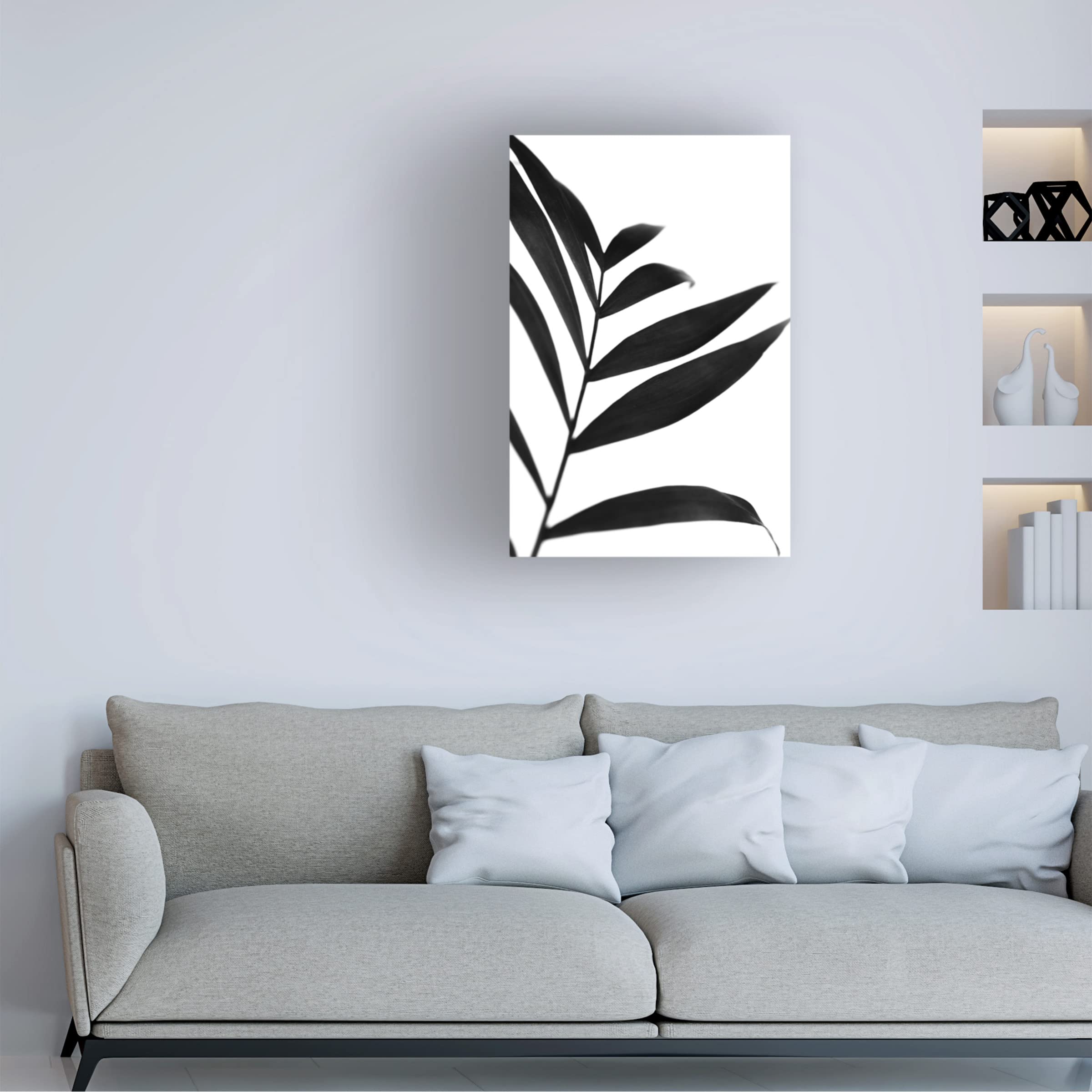 Renee W Stramel 'Black Palms IV' Canvas Wall Art Print - Modern Tropical Home Decor for Living Room, Bedroom & Office - Trademark Fine Art Collection