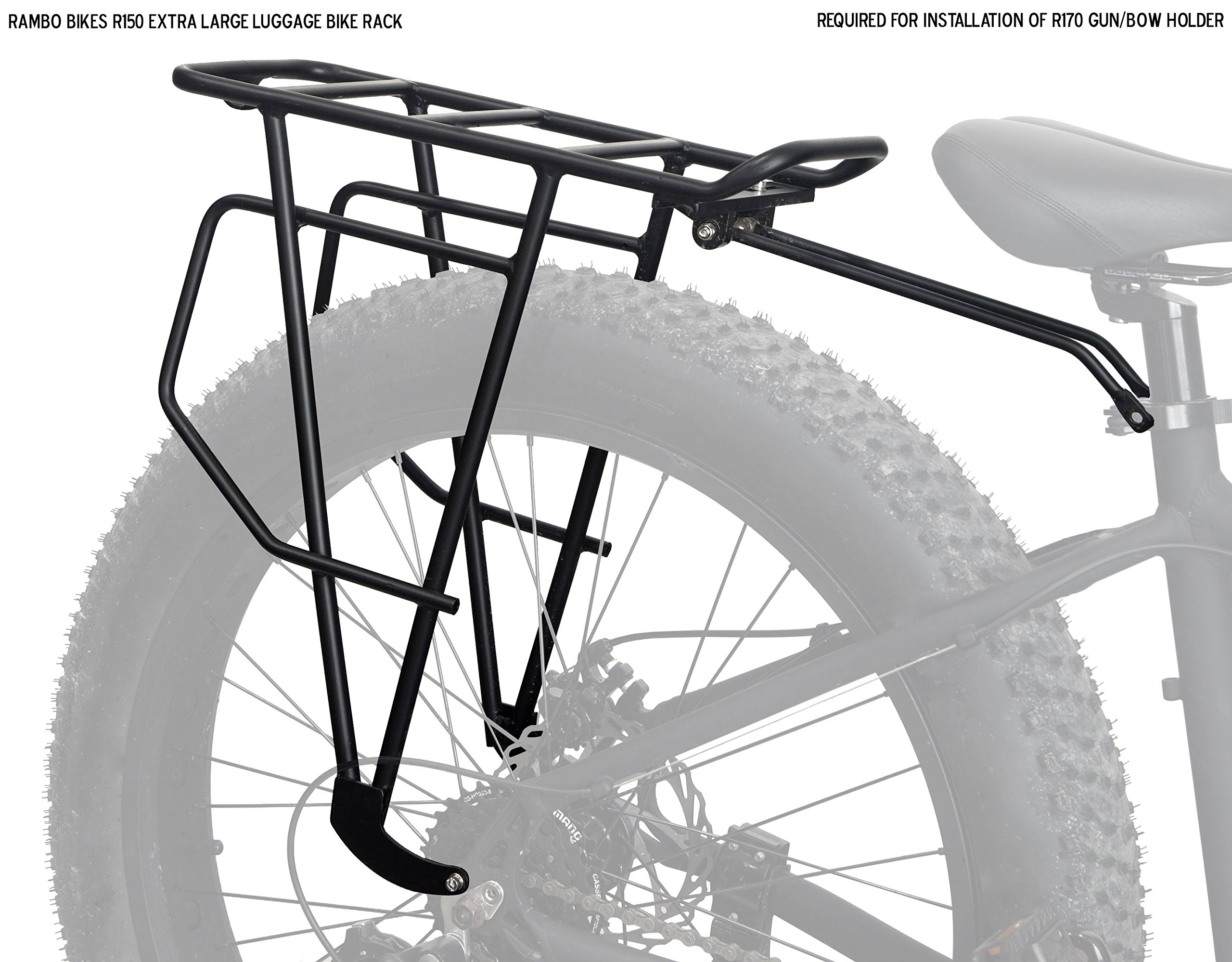 Rambo Bikes Gun & Bow Holder - Universal Bike Rack for Hunting Accessories | Black Hunting Gear for Mountain Bikes | Perfect for Outdoor Adventures & Hunting Trips