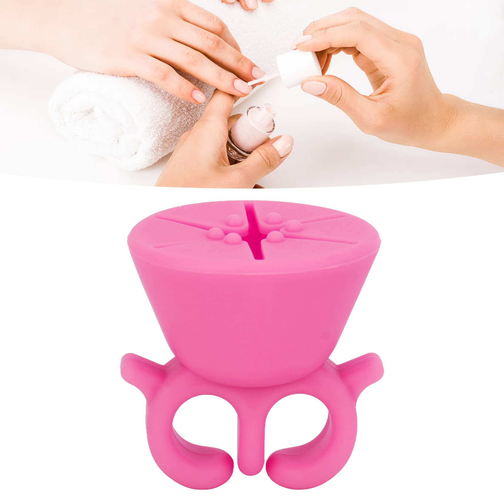Wearable Silicone Nail Polish Holder - Comfortable Nail Art Tool for Salon & DIY Manicures at Home (Pink) - Perfect for Nail Technicians, Beginners & Beauty Enthusiasts