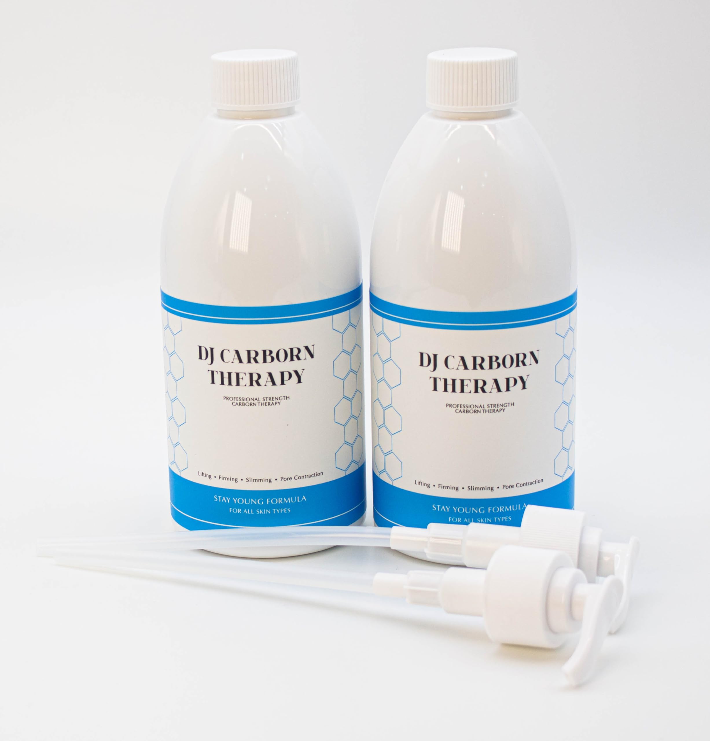 Professional Strength DJ Carborn Therapy Carbon Treatment - 2 Bottles Facial & Neck Mask for Deep Cleansing & Anti-Aging | At-Home Spa & Skincare Routine