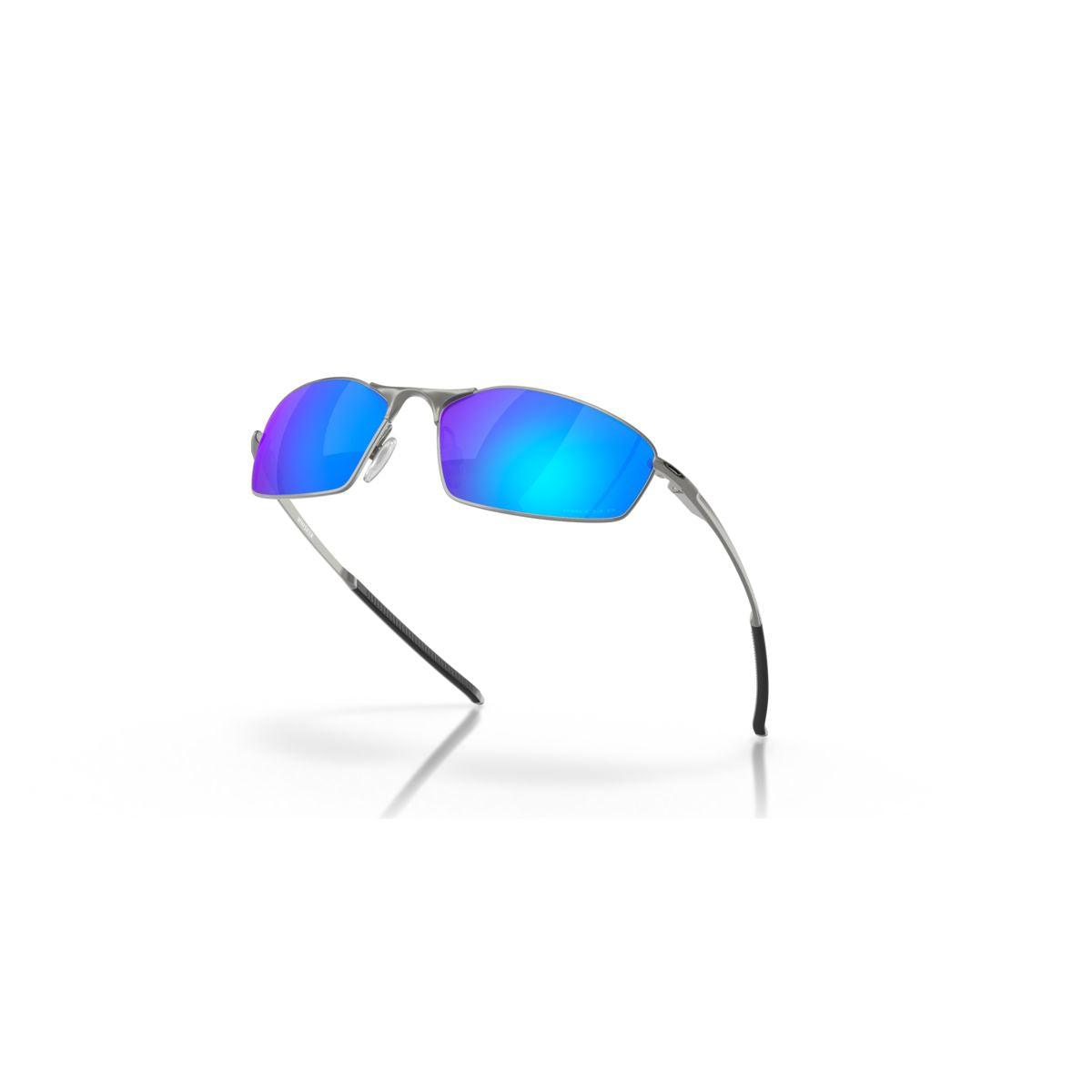Oakley Whisker Satin Chrome/Prizm Sapphire Polarized Sunglasses 0OO4141 414104 - Stylish UV Protection for Outdoor Sports & Driving