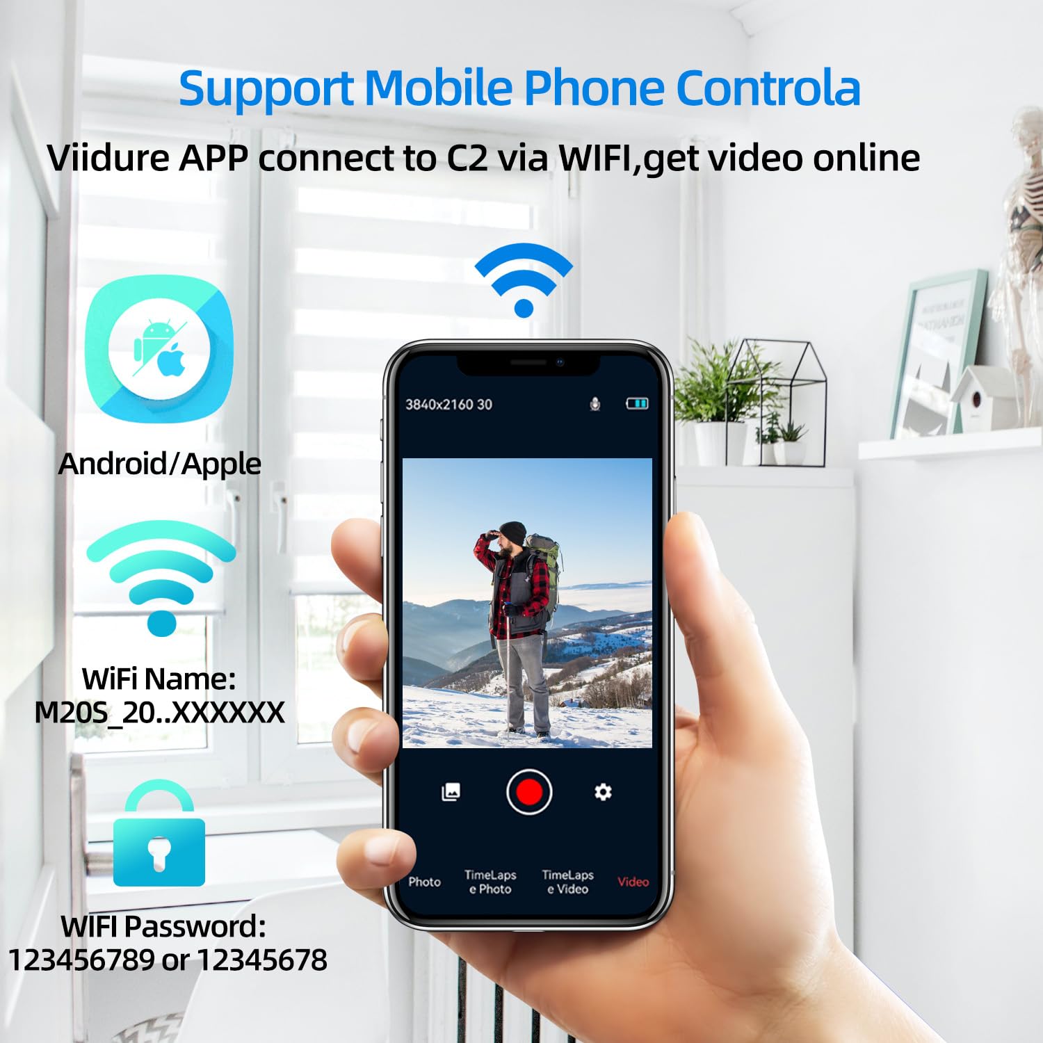 4K WiFi Head Mounted Camera - CAMMHD Hands-Free Wearable Vlog Camcorder with Anti-Shake & 2200mAh Battery, APP Remote Control (64GB) - Perfect for Outdoor Adventures, Sports Recording, Travel Vlogging, and Hands-Free Filming