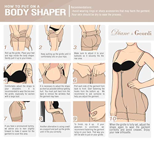 DIANE & GEORDI 2396 Postpartum Shapewear for Women - Colombian Fajas Tummy Control Body Shaper Girdle - Perfect for Post Pregnancy Recovery & Everyday Slimming