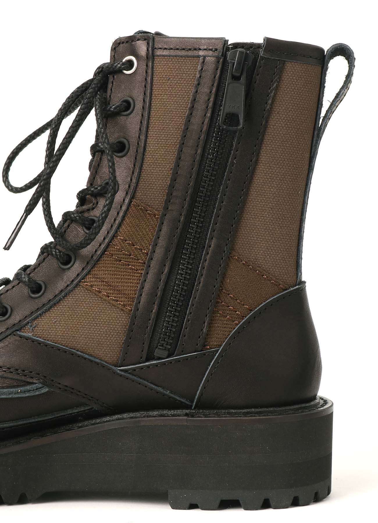 Men's Military Boots - Cotton Duck & Leather Combat Boots for Outdoor Hiking, Tactical Work & Adventure