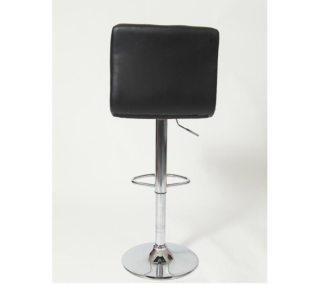 Premium Adjustable Hydraulic Bar Stools with Swivel Base - Set of 2 Black Leather Counter Height Stools for Kitchen Island, Home Bar & Dining Room