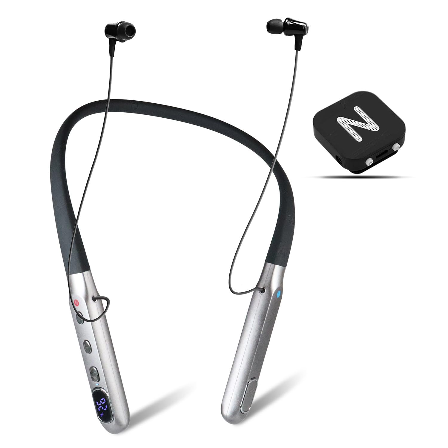 Neosonic NW10 Pro Rechargeable Hearing Amplifier with Noise Cancelling & Wireless Neckband - Hearing Aid for Seniors & Adults, Perfect for TV Watching, Conversations & Outdoor Activities