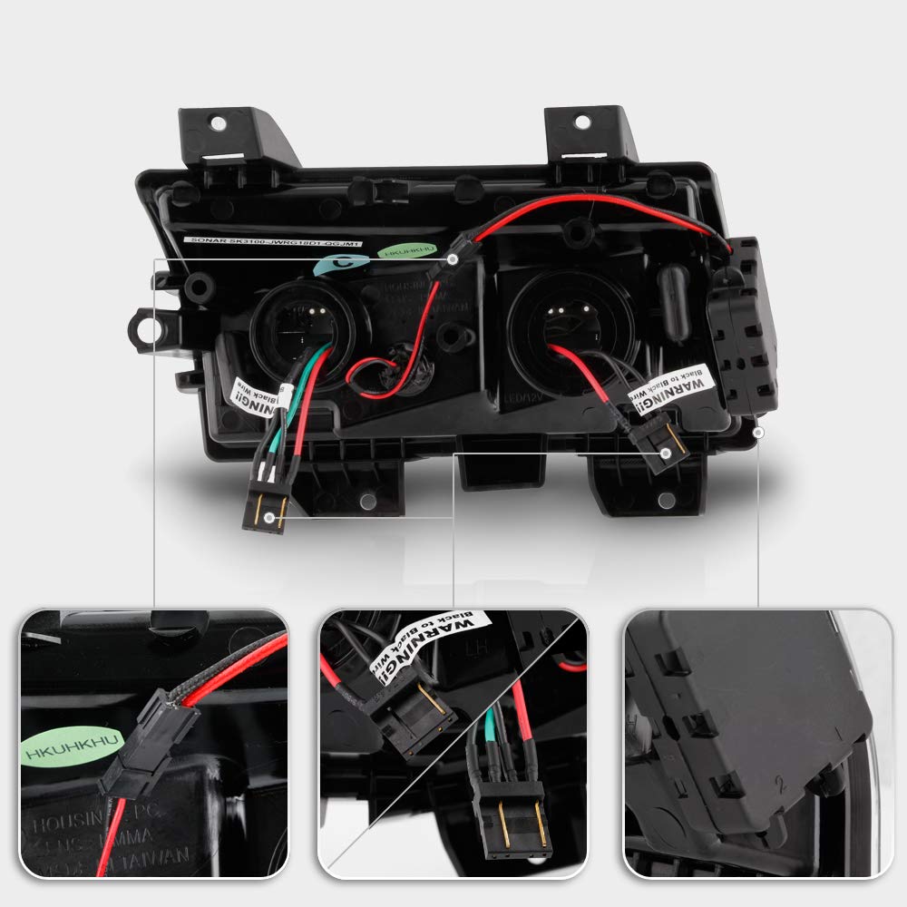 ACANII LED Parking Sequential Turn Signal Lights for 2018-2022 Jeep Wrangler JL - Black Halogen Upgrade Bulbs - Enhanced Visibility & Style for Off-Road Adventures