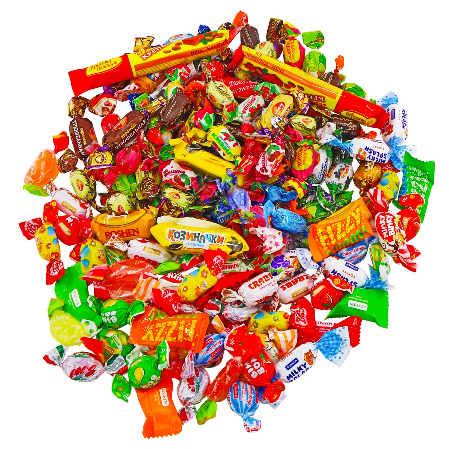 Premium Russian & Ukrainian Candy Mix Gift Bag - Assorted Chocolate & Caramel Eastern European Sweets (450g/1lb) - Perfect for Parties, Gifts & Cultural Food Experiences