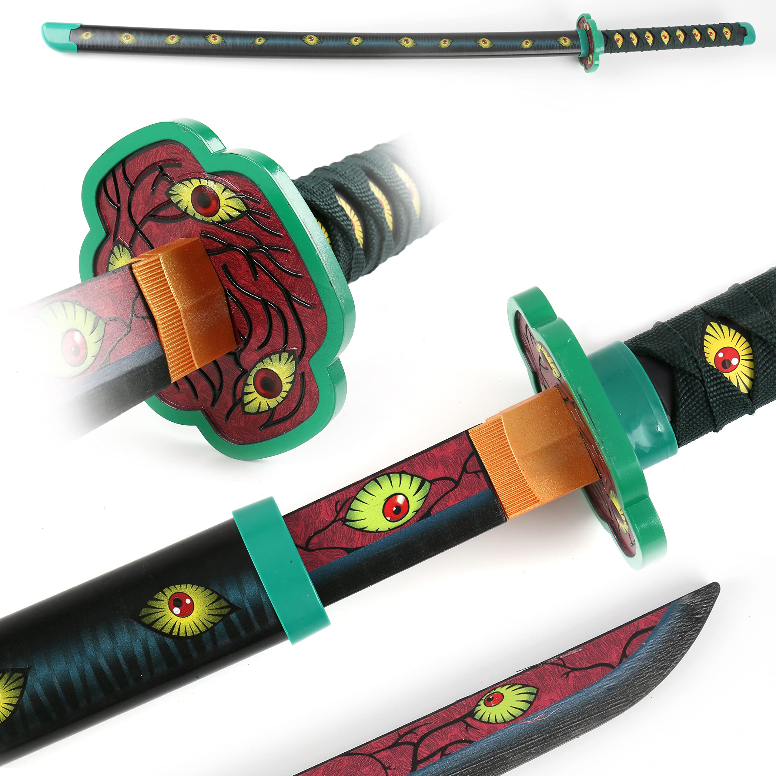 Demon Slayer Katana Sword - Anime Cosplay Prop with Natural Bamboo Handle | 41 Inch Replica Sword for Gift, Collection & Home Decoration | Perfect for Cosplay Events, Anime Themed Parties & Display