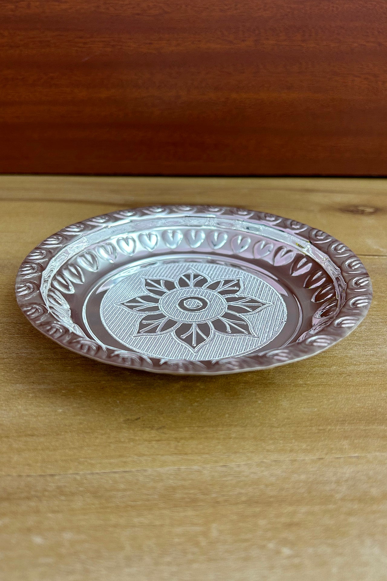 925 Sterling Silver 5.5 Inch Designer Plate (Design 36) - Elegant Tableware for Dining, Wedding Gifts & Home Decor