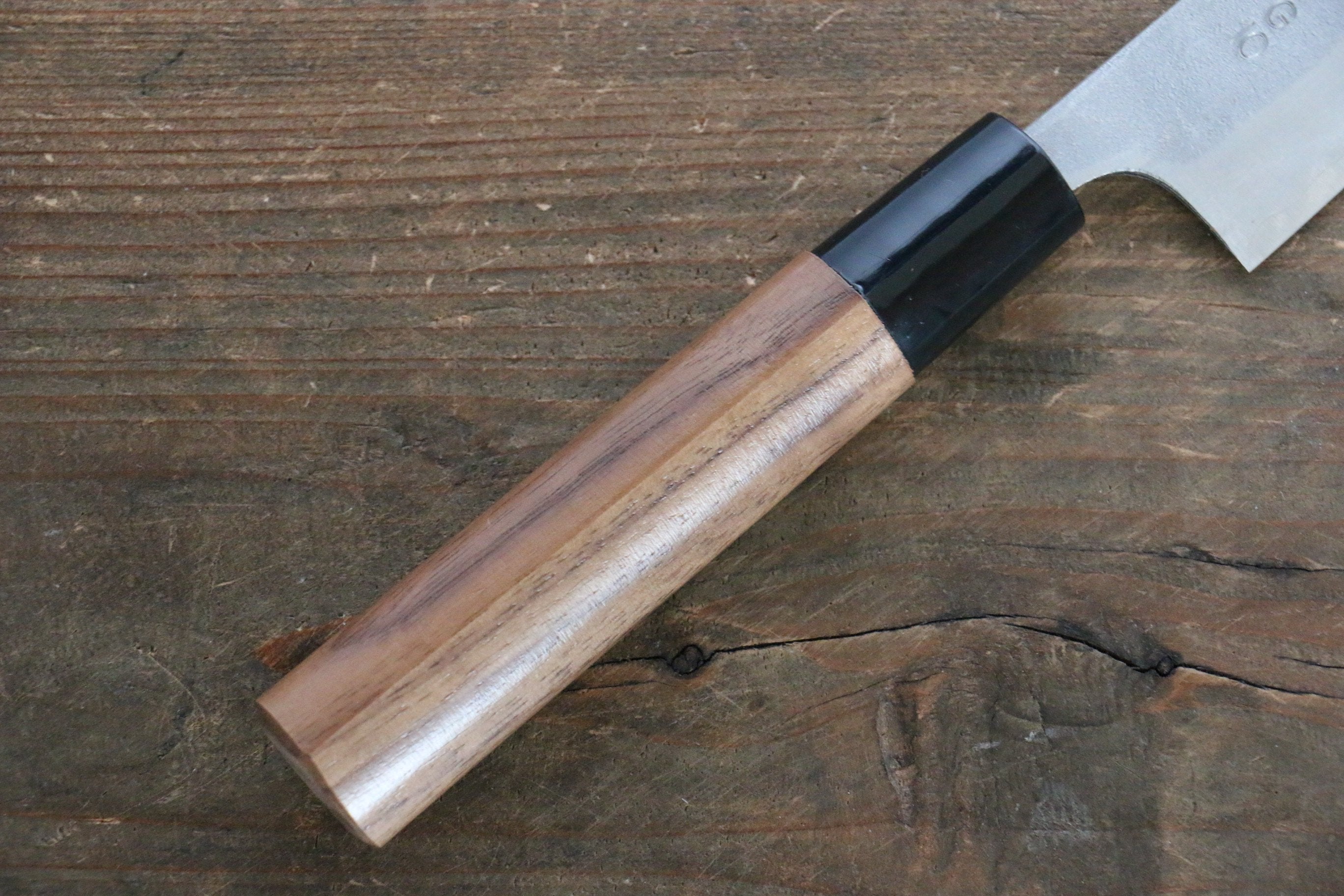 Nao Yamamoto Silver Steel No.3 Nashiji Santoku Knife 165mm with Walnut Handle - Premium Japanese Kitchen Knife for Slicing, Dicing & Chopping Vegetables, Meat & Fish