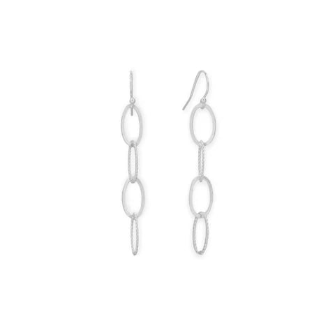 Sterling Silver Twist & Smooth Link French Wire Earrings for Women - Elegant Dangle Earrings for Party, Wedding & Everyday Wear