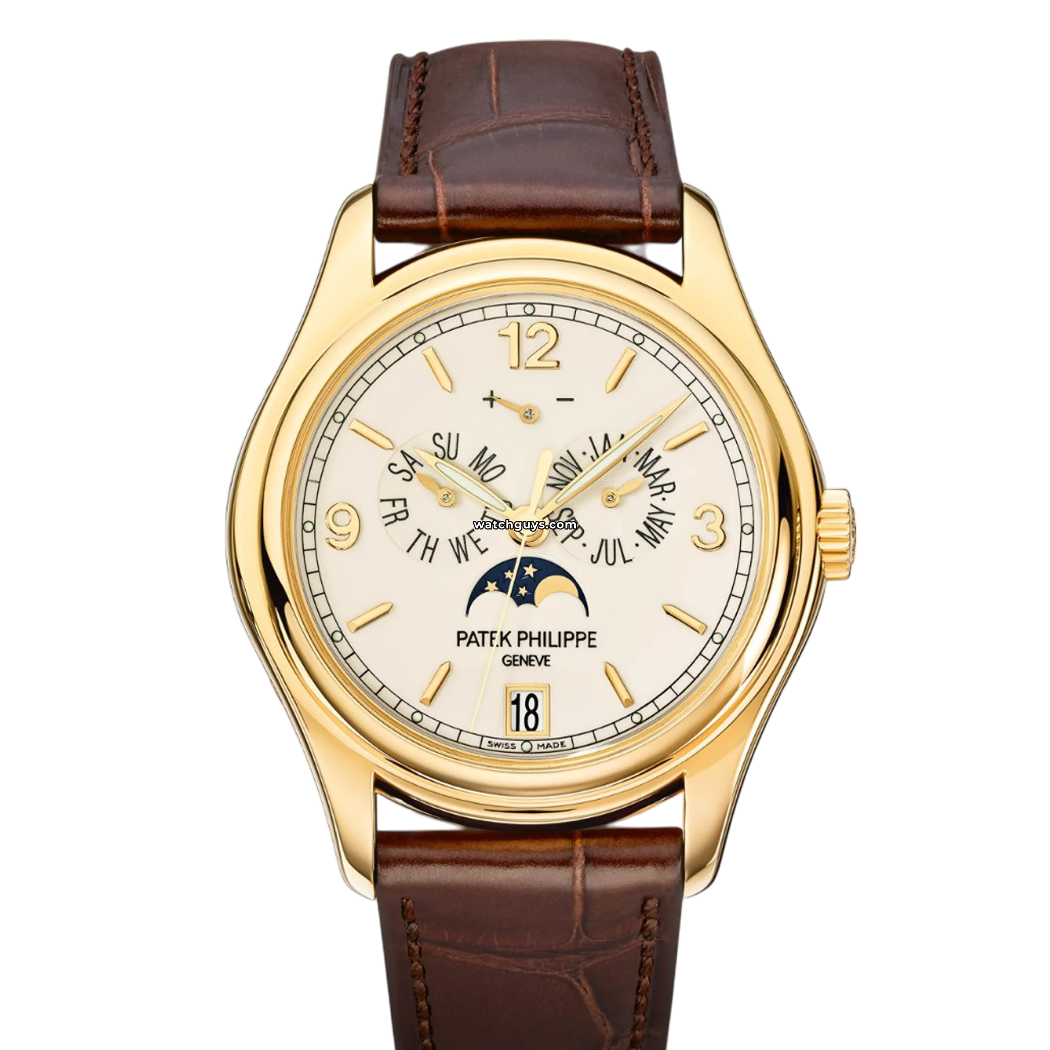 Patek Philippe Annual Calendar 5146J 001 Men's Luxury Watch - 18K Yellow Gold, Moon Phase & Date Display - Perfect for Business Meetings & Formal Events