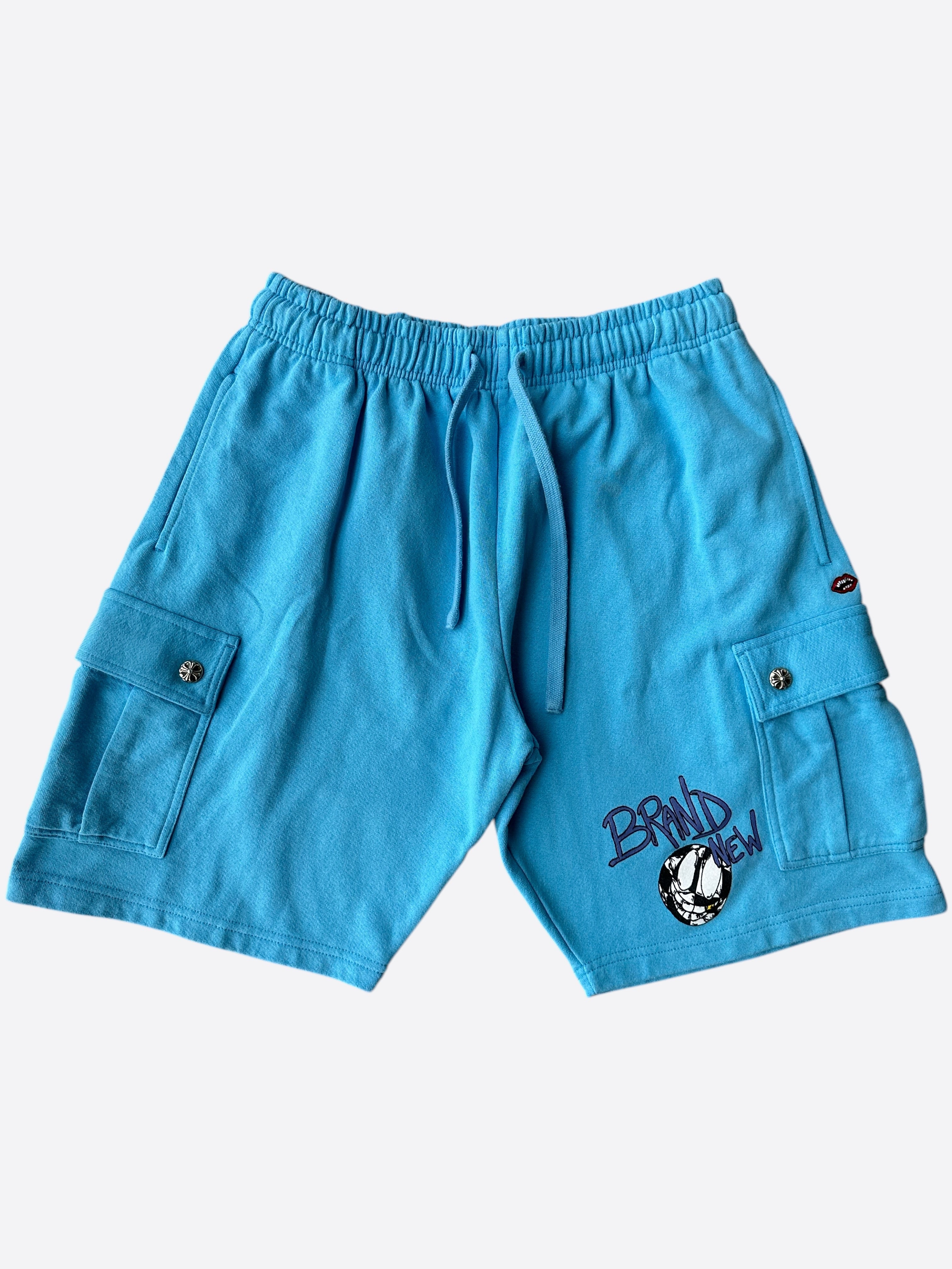 Chrome Hearts Matty Boy Blue Cargo Sweatshorts - Men's Luxury Streetwear Shorts for Casual Wear & Summer Outfits