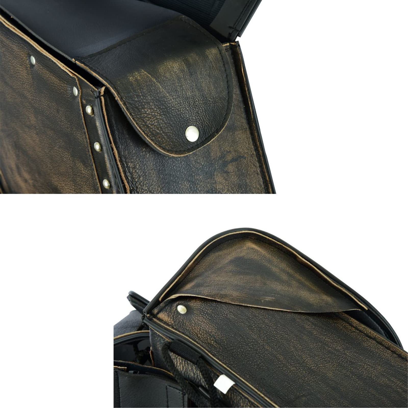 Genuine Leather Motorcycle Saddle Bags for Harley Softail, Sportster & Dyna - Waterproof Motorcycle Luggage for Touring, Cruiser & Road Trips