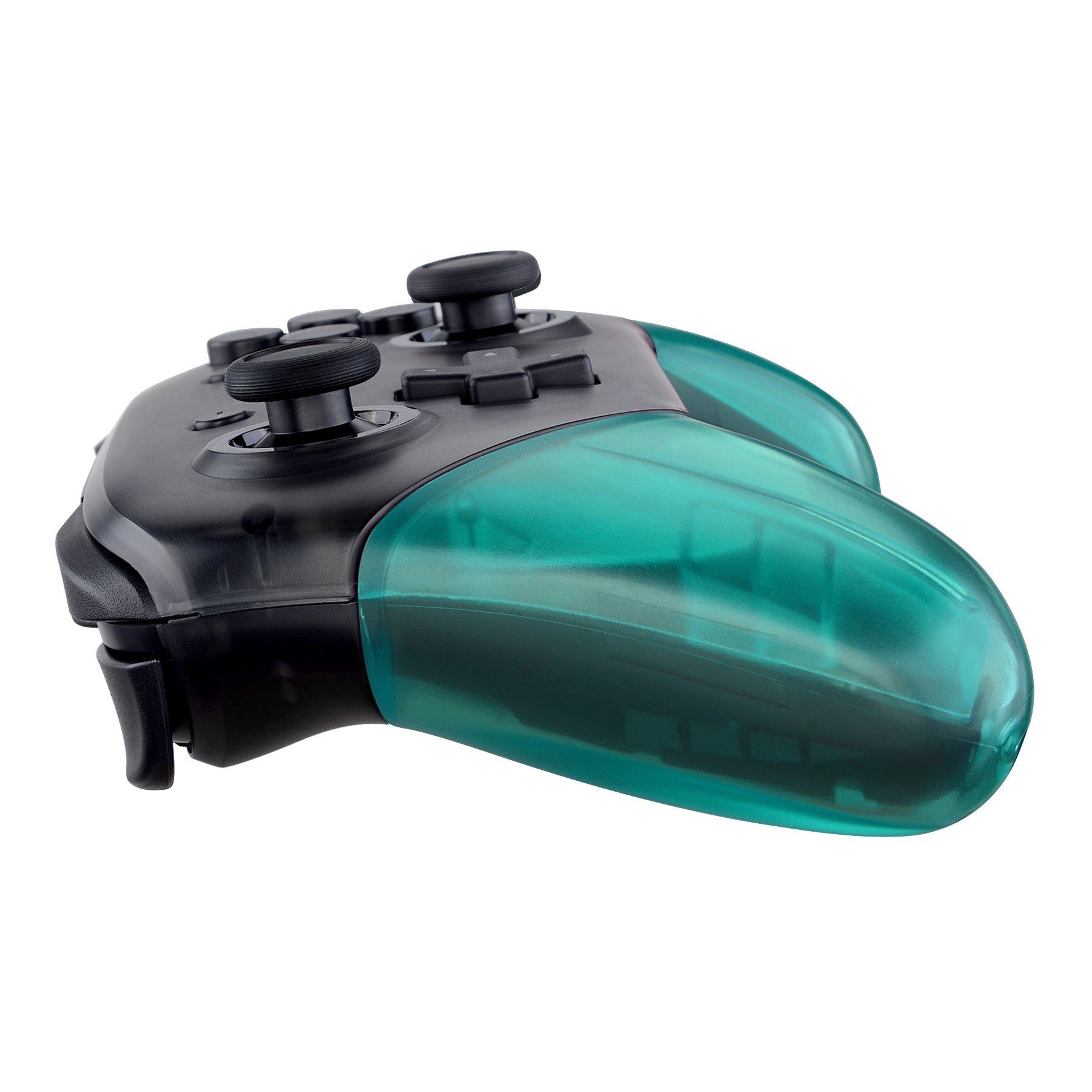 eXtremeRate Emerald Green Replacement Hand Grips for Nintendo Switch Pro Controller - DIY Custom Shell Cover Kit - Perfect for Gaming, Repair & Controller Modding - GRM508
