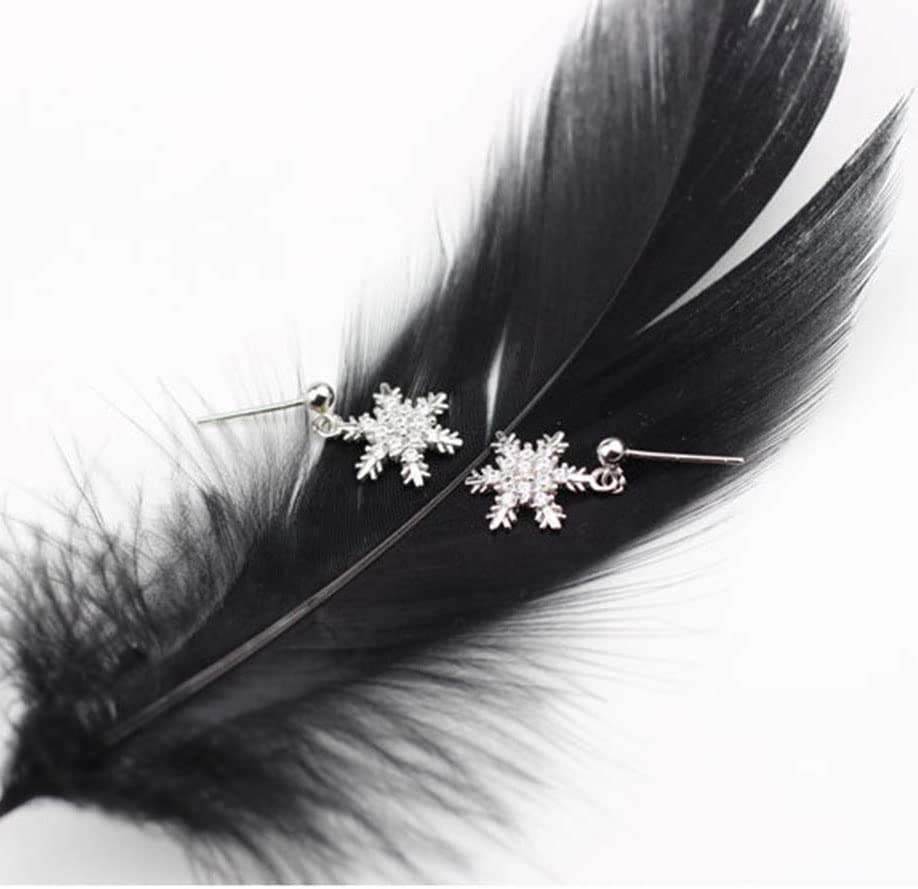 SLUYNZ Sterling Silver Snowflake Stud Earrings for Women with CZ Stones | Hypoallergenic, Elegant Winter Jewelry Gift for Christmas, Party & Everyday Wear
