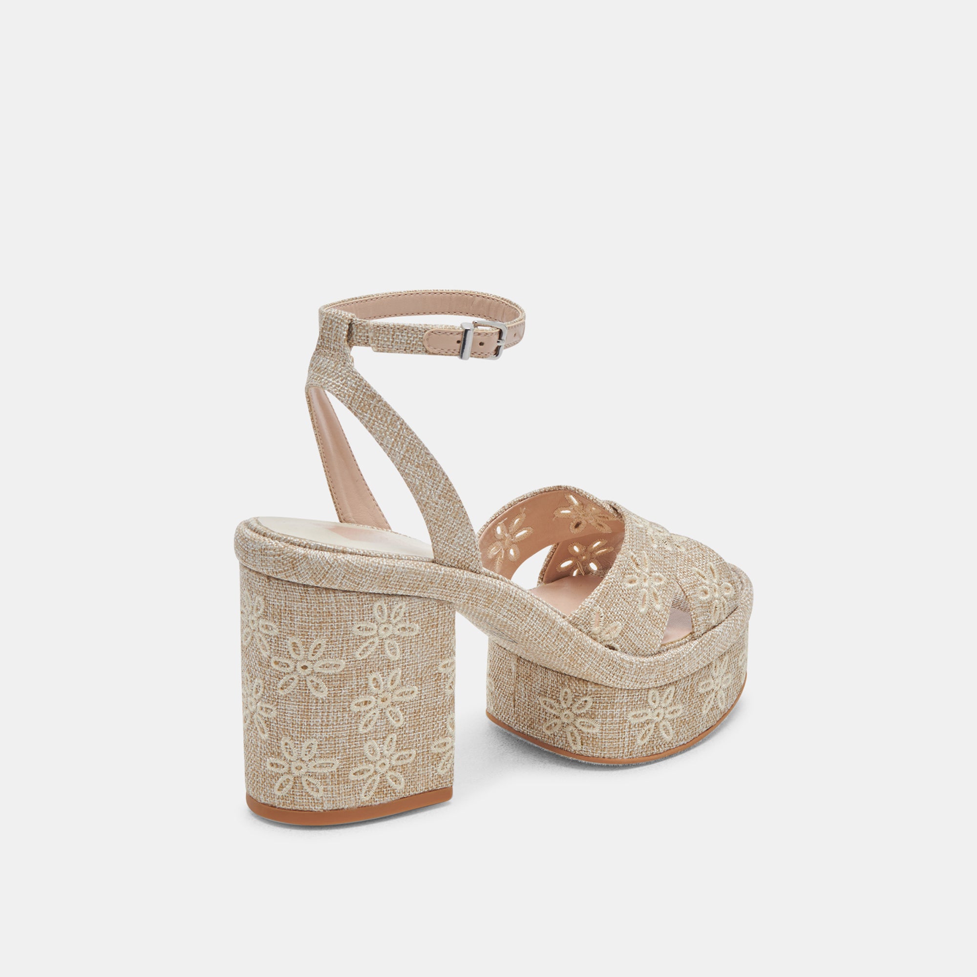 LAISHA Women's Almond Toe Floral Eyelet Heels - Elegant High Heels for Weddings, Parties & Special Occasions