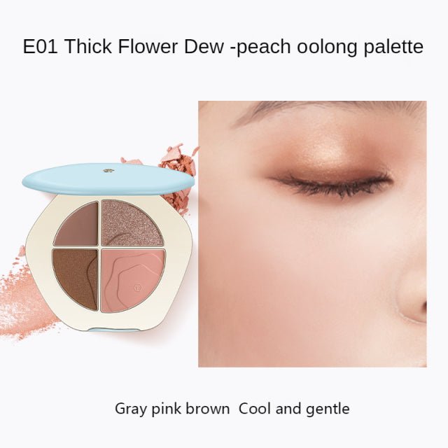 TIMAGE 4-Color Flower Shadow Eyeshadow Palette - Long Lasting Pigmented Makeup for Day & Night Looks - Perfect for Parties, Weddings & Everyday Wear