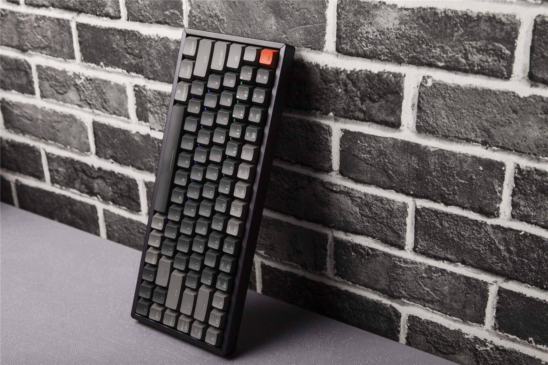 Keychron K2 V2 Wireless Mechanical Keyboard - 75% Compact Layout, Bluetooth/USB-C Wired, RGB Backlit, NKRO, Aluminum Frame for Mac/Windows (Gateron G Pro Brown Switch) - Perfect for Gaming, Office Work & Programming