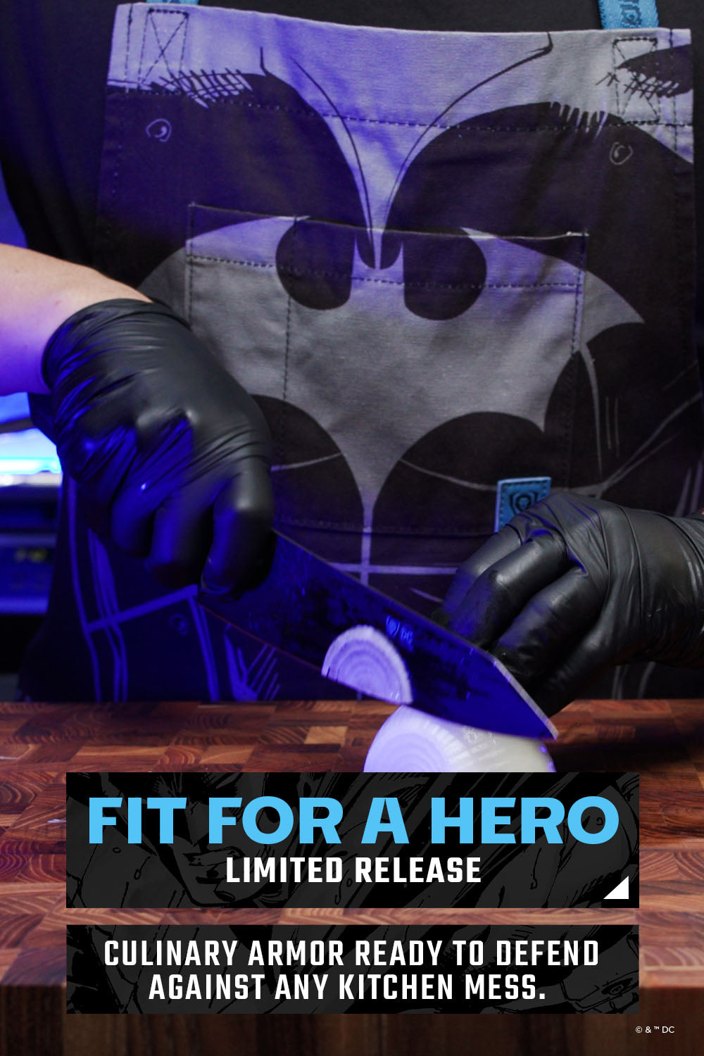 Premium Batman™ Edition Chef's Apron - 100% Breathable Cotton Black Crusader Design by Dalstrong © - Perfect for Cooking, Grilling & Cosplay Events