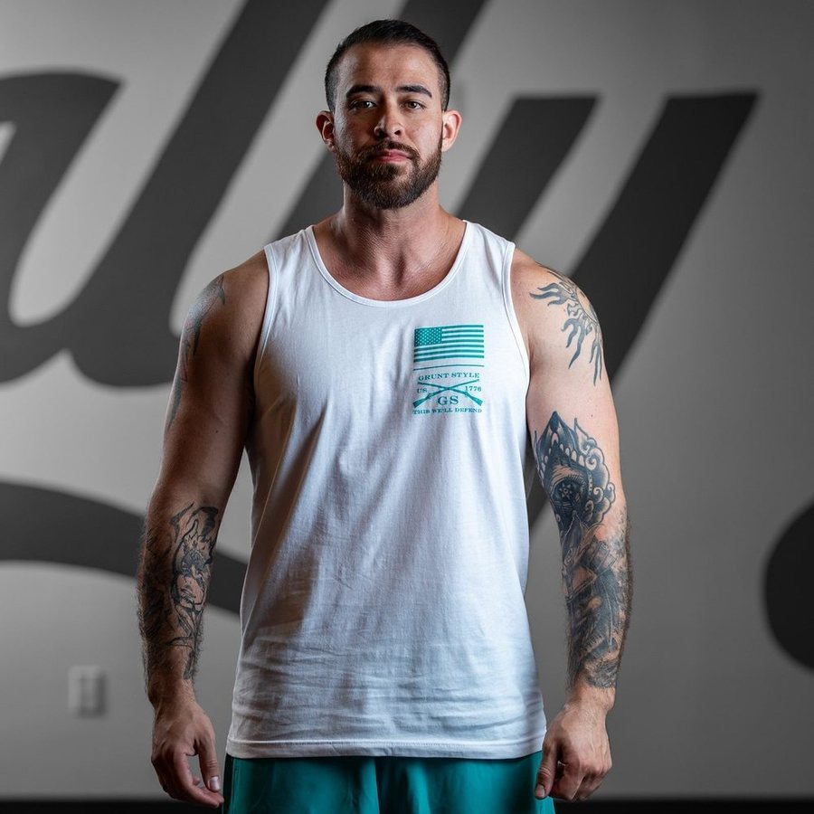 Tropical Death Aqua Tank - White | Trendy Graphic T-Shirt for Men & Women | Perfect for Beach, Vacation & Summer Outfits