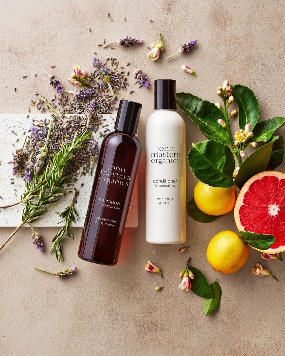 John Masters Organics Daily Nourishing Shampoo with Lavender & Rosemary - USDA Organic, Sulfate-Free Formula for Scalp Purification & Healthy Hair - Ideal for Daily Use, Dry Scalp Care & Natural Haircare Routine
