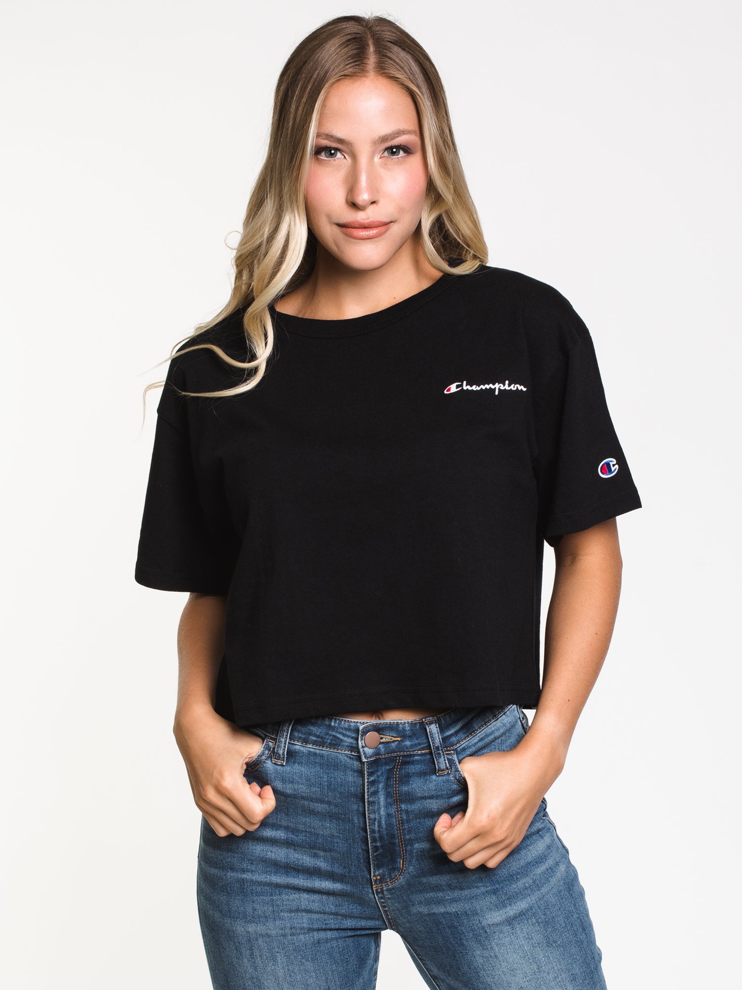 Champion Heritage Cropped Tee - Women's Casual Short Sleeve T-Shirt for Streetwear & Summer Outfits | Gym, Lounge & Everyday Wear