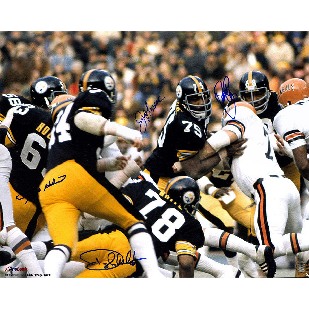 Authentic Pittsburgh Steelers Steel Curtain Autographed 24x30 Photo - Signed by Joe Greene, Ernie Holmes, Dwight White & L.C. Greenwood (PSA/DNA Certified) - Perfect for NFL Memorabilia Collectors and Steelers Fans Display