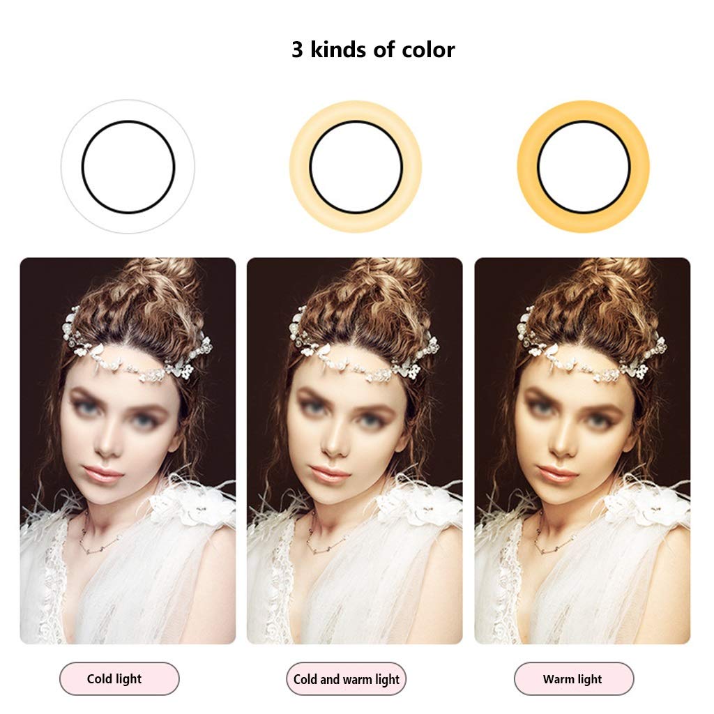 Adjustable LED Ring Light with Phone Holder - 3000K to 5000K Color Temperature, 360° Flexible Hose Stand for Makeup, Reading, Live Streaming & Video Conferencing