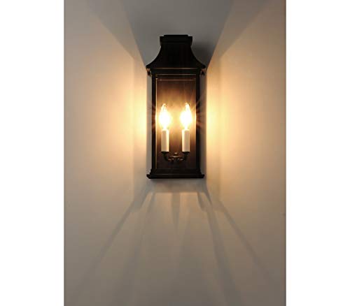 Maxim Lighting 30025CLBK Vicksburg 2-Light Outdoor Wall Sconce - Black Weatherproof Exterior Light Fixture for Porch, Patio, Garden & Entryway Lighting