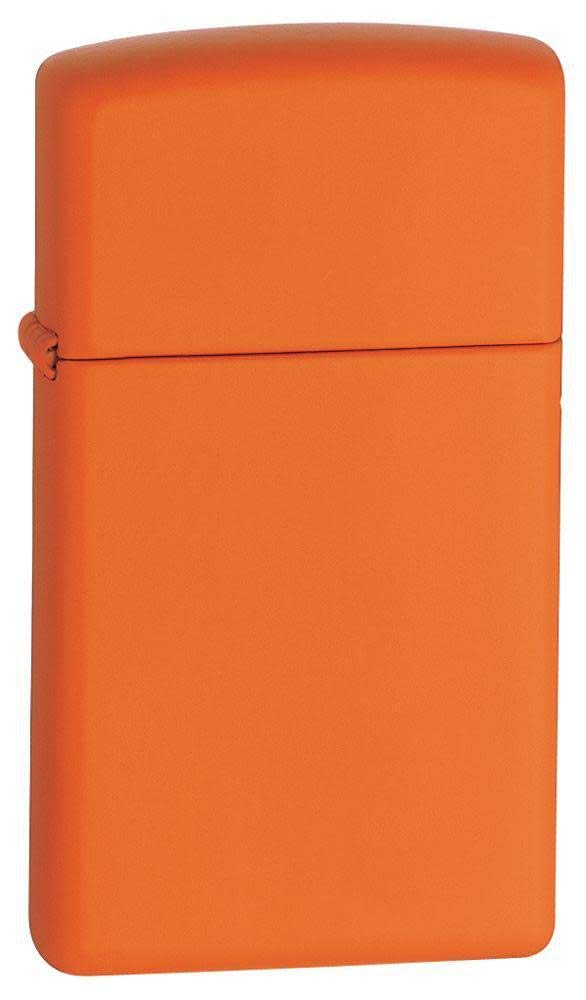 Zippo Slim Orange Matte Pocket Lighter - Windproof Refillable Lighter for Outdoor, Camping, Travel & Everyday Carry (One Size)