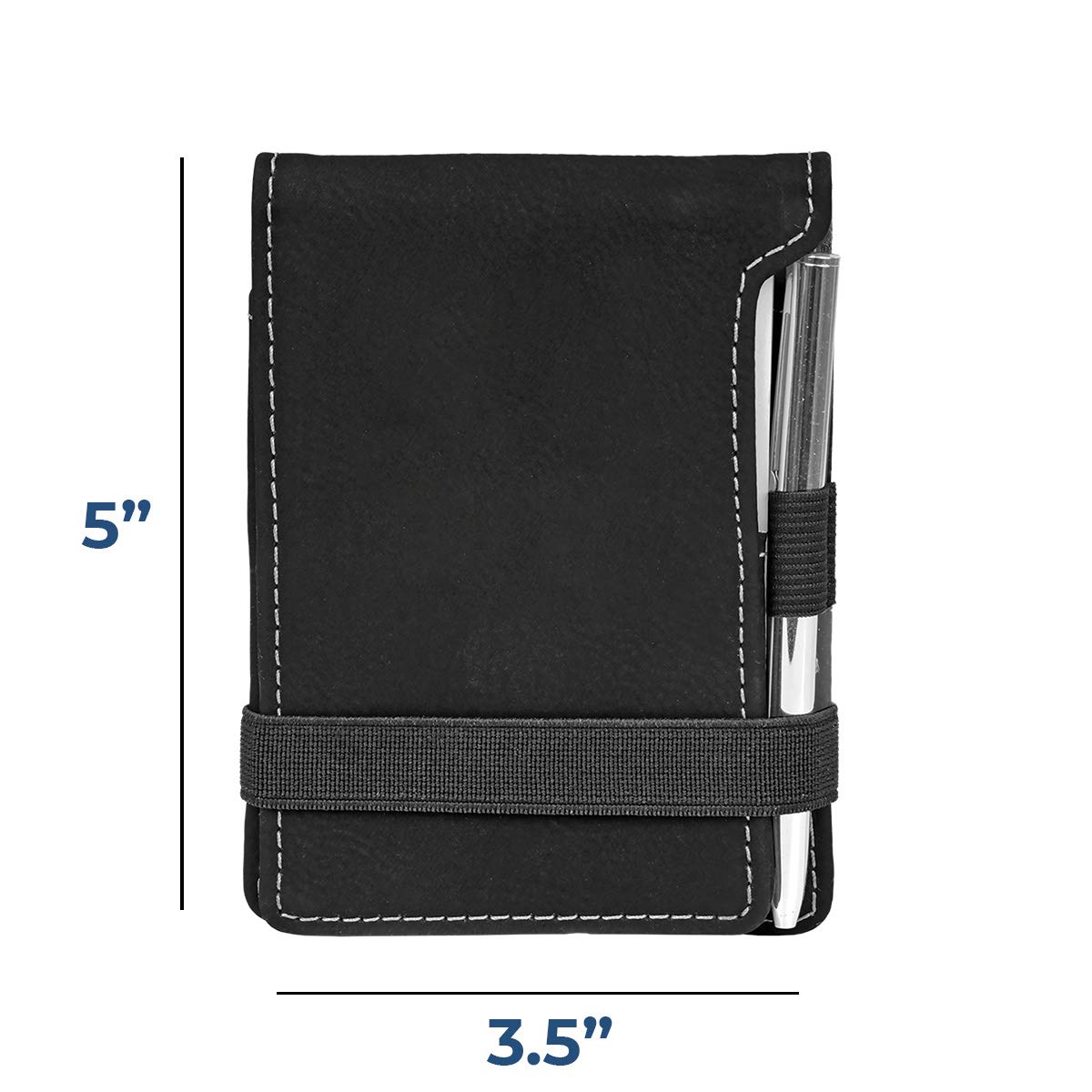 Personalized Royal Monogram Leatherette Mini Notepad with Pen - Faux Leather Travel Journal for Men & Women - Pocket Notepad Cover for Field Notes - Perfect for Business Gifts, Travel Companion & Daily Planner