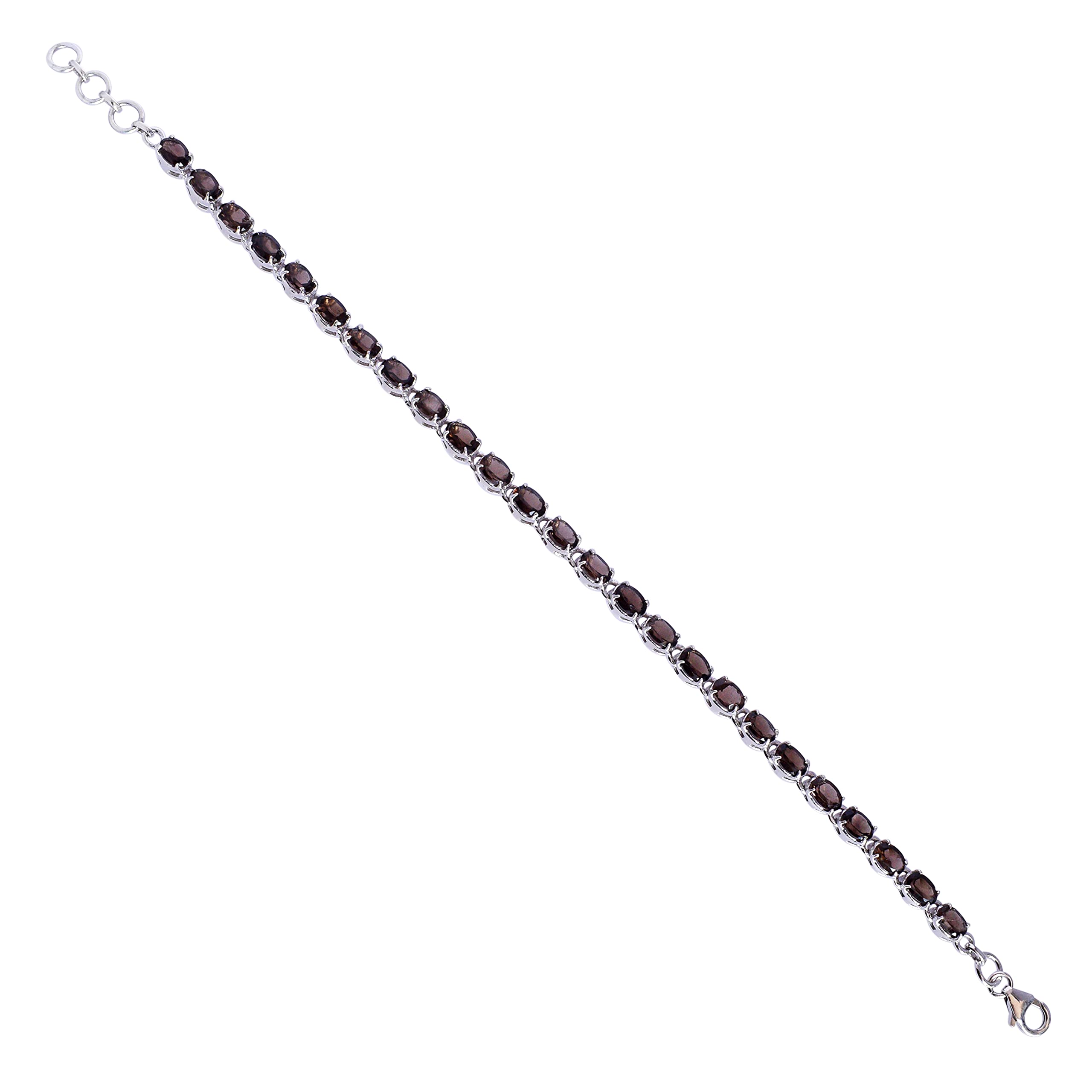 Smoky Quartz Gemstone 925 Sterling Silver Bracelet - Handmade Jewelry for Women, Elegant Birthday Gift for Her, Perfect for Special Occasions & Everyday Wear