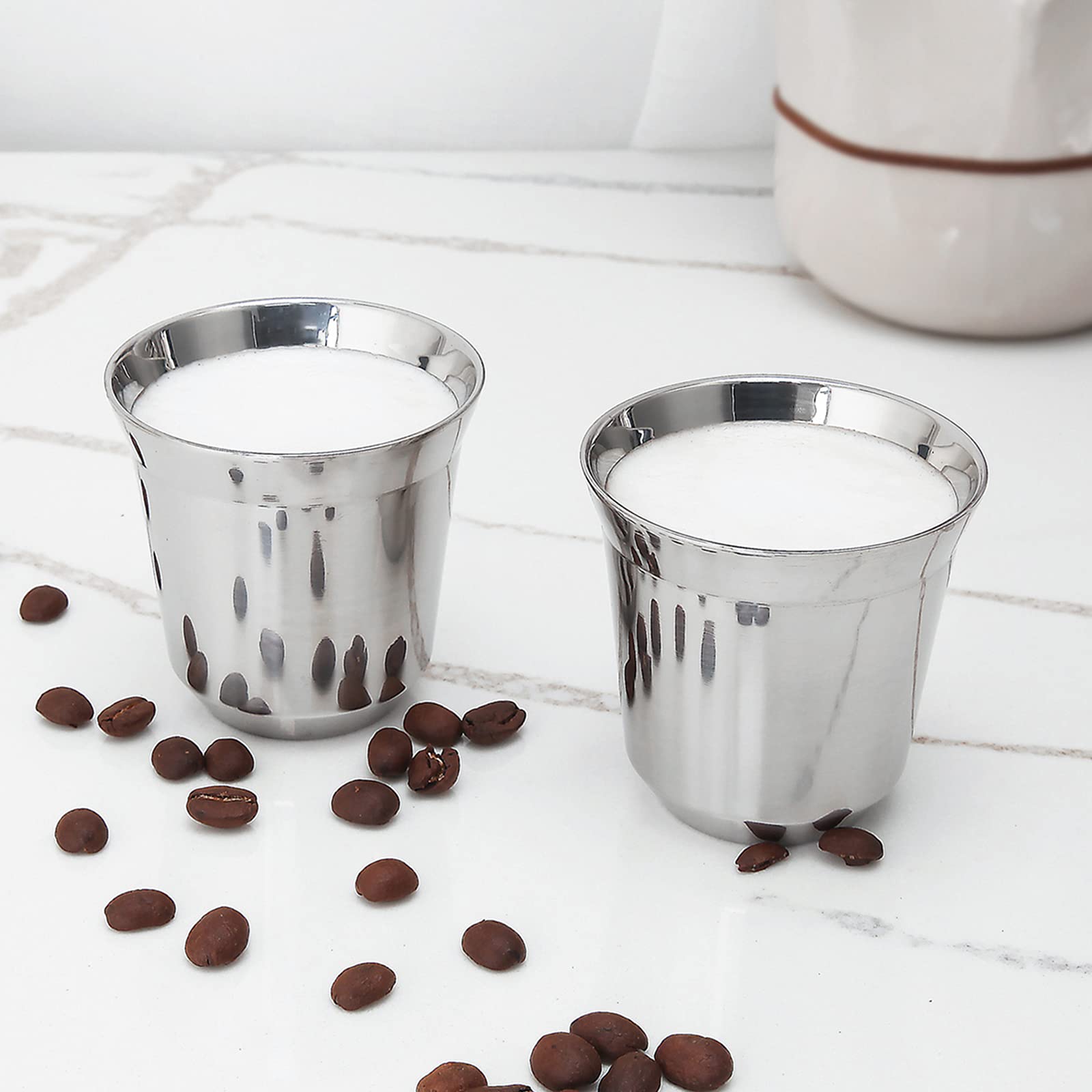 Easyworkz Pedro Stovetop Espresso Maker with 2 Stainless Steel Double Wall Insulated Demitasse Cups - Italian Coffee Maker for Home, Camping & Travel | Perfect Gift for Coffee Lovers