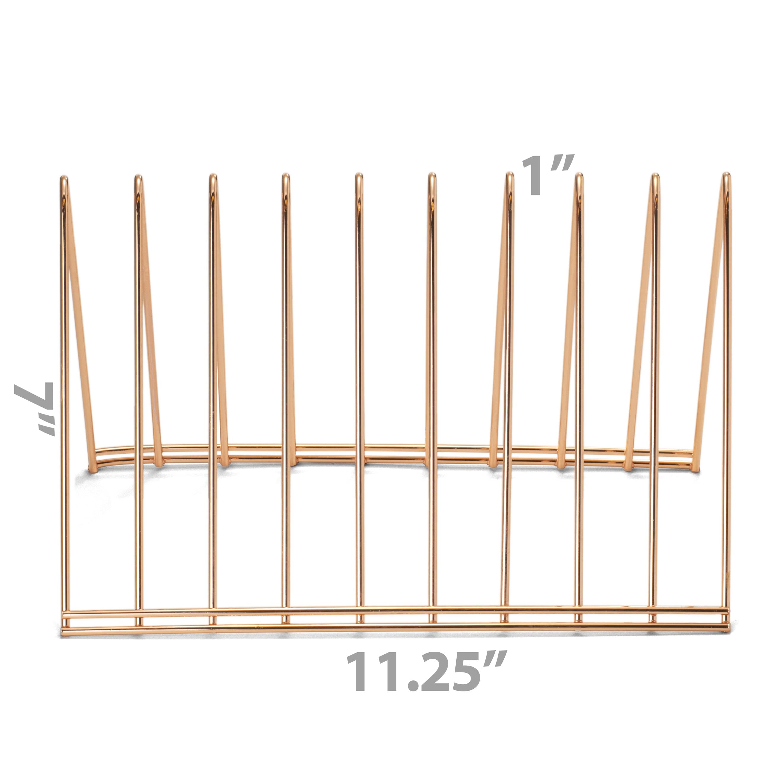 Officemate 93151 Rose Gold Triangular Wire File Sorter - Desktop Document Organizer for Home Office, School, or Workspace - Perfect for Bills, Mail, and Paper Organization
