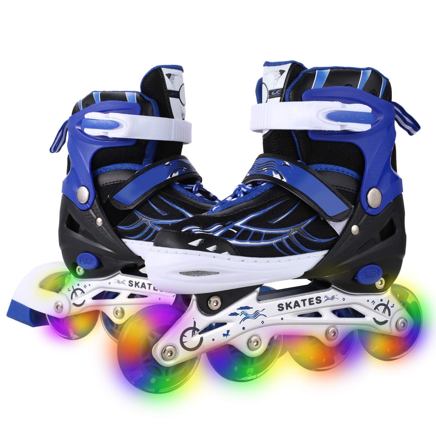 Kenchend LED Light Up Inline Skates - Adjustable Roller Skates for Kids, Boys & Girls with Illuminating Wheels - Perfect for Outdoor Fun, Birthday Gifts & Roller Skating Rinks