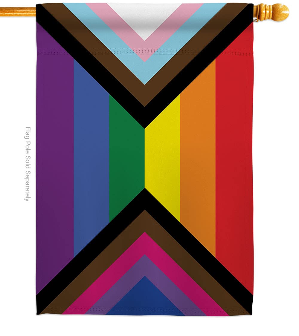 Americana Home & Garden Progress Bisexual Pride Flag - Double-Sided Rainbow LGBT House Banner for Yard, Garden & Wall Decor - Support Gay, Pansexual & Transgender Rights - Made in USA - Perfect for Pride Month, Parades & LGBTQ+ Ally Displays