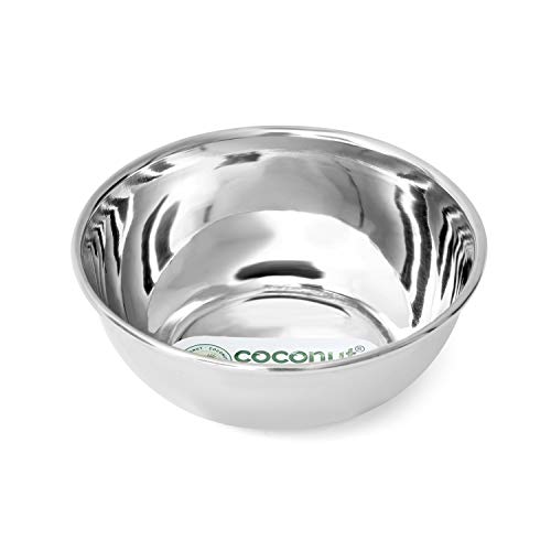 Premium 18-Piece Stainless Steel Mirror Finish Dinnerware Set - Heavy Gauge Coconut Design for Elegant Dining, Entertaining & Gifting | Durable Compact Serveware for Restaurants, Weddings & Home Use