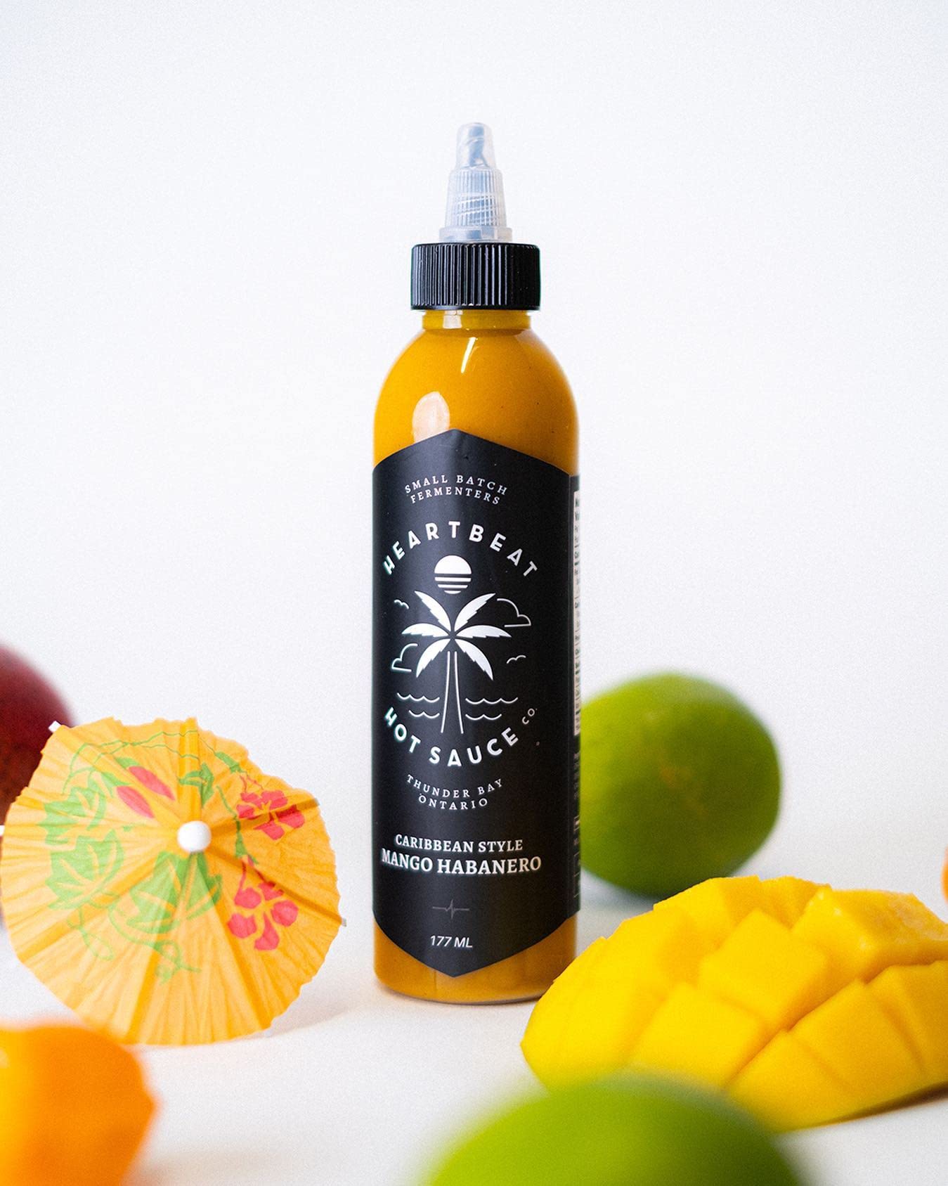 Heartbeat Hot Sauce Co. | Mango Habanero Hot Sauce - 6 oz Bottle | Spicy & Sweet Flavor for Tacos, Wings & Grilling | Gluten-Free & Vegan Friendly