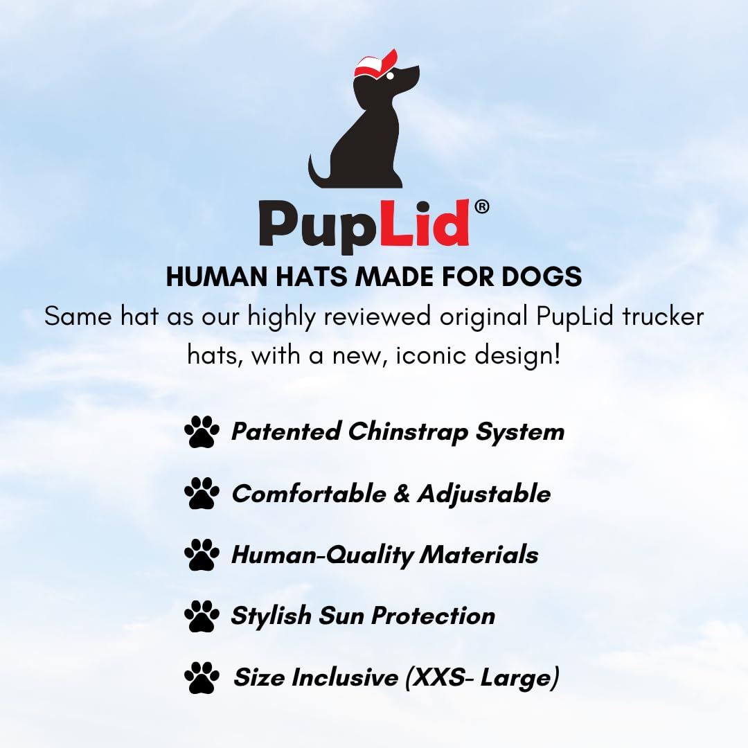 Premium Adjustable PupLid Trucker Hats for Dogs - Small Size Stylish Sun Protection Hat with Secure Fit for Active Pets (Pink Surfer Dog Design) | Perfect for Beach Outings, Hiking & Outdoor Adventures