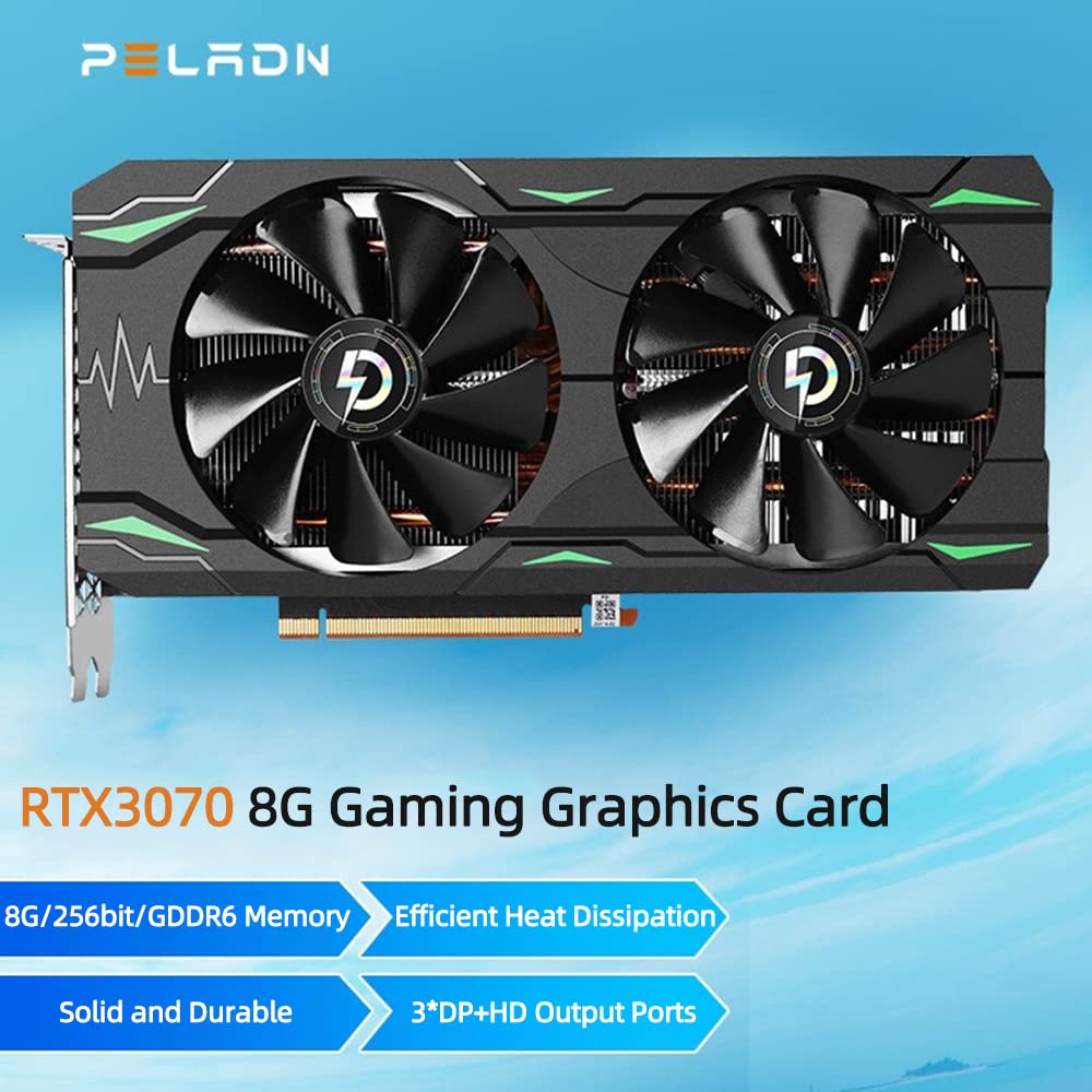 YIWENG RTX 3070 8GB GDDR6 256-bit Gaming Graphics Card - 8K Resolution Support, 3xDP + HDMI Output - High Performance Video Card for PC Gaming, VR, 4K Video Editing & Streaming